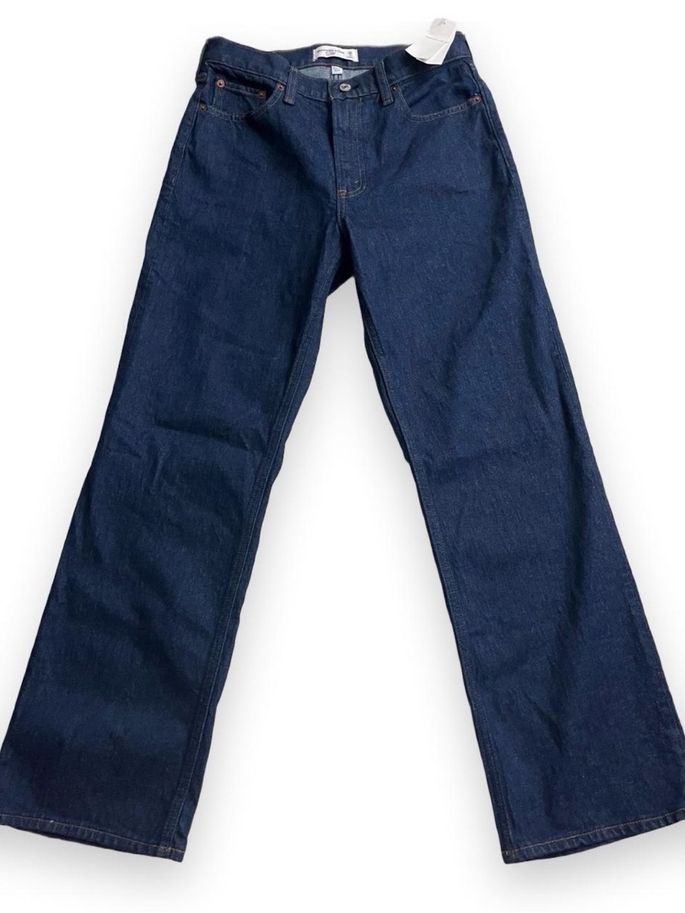 Abercrombie & Fitch Curve Love Low Rise Baggy Jeans Dark Indigo Wash